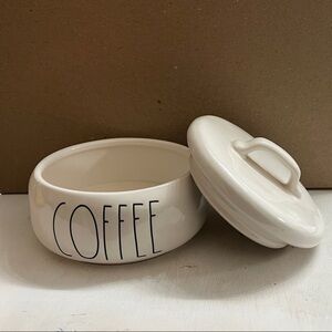 Rae Dunn White "COFFEE" Ceramic Canister with Lid